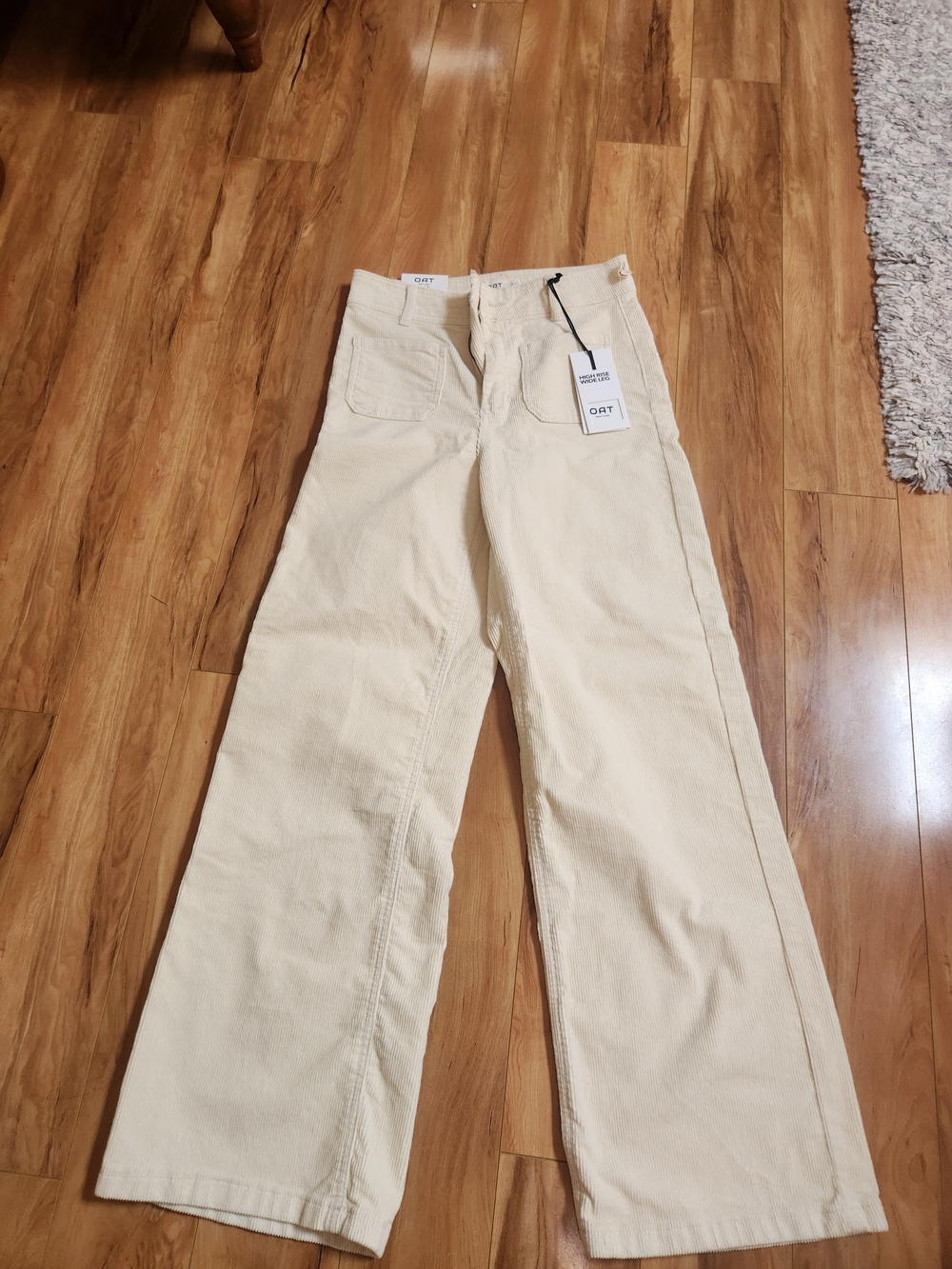 Oat Corduroy Wide Leg Women’s Jeans in Cream -